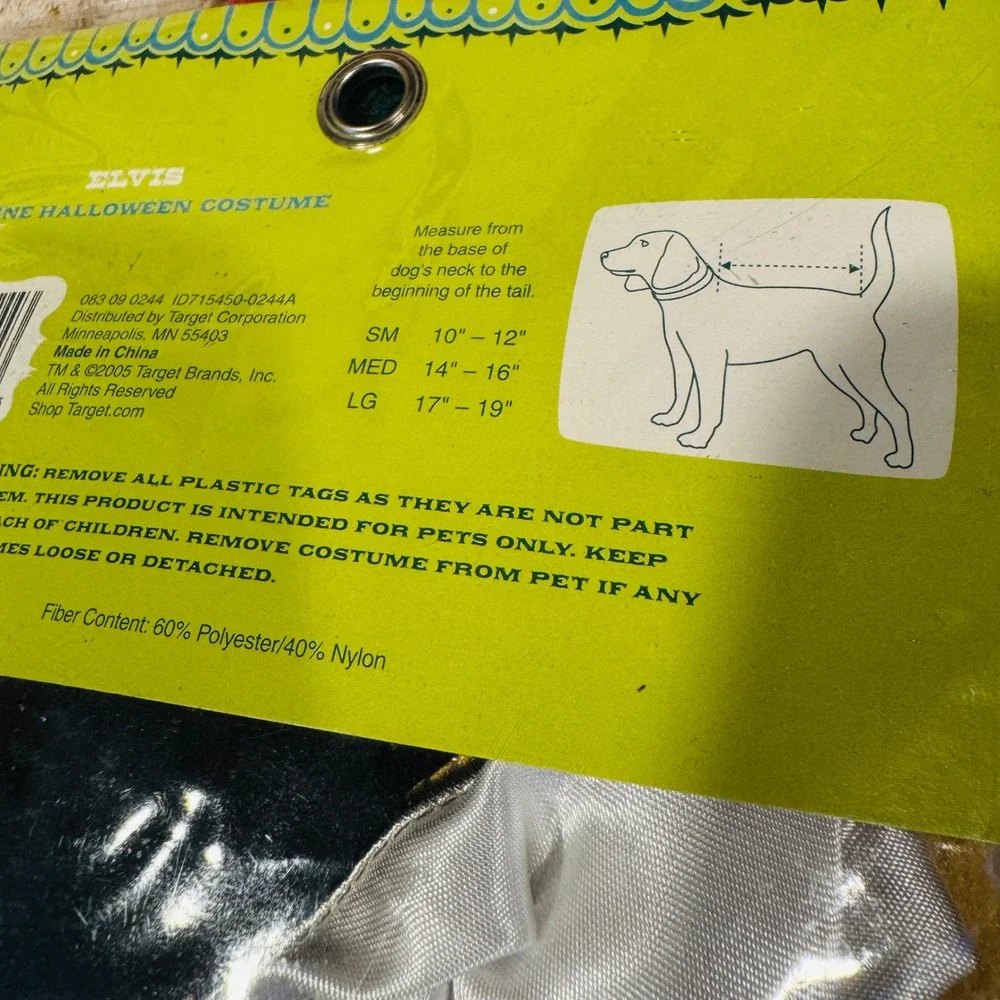 Elvis Presley Canine Halloween Costume Medium White Jumpsuit Wig Target 2005
